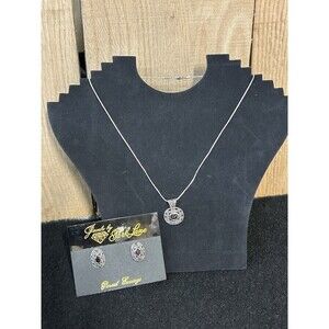 Park Lane ANTIQUE LACE Marcasite And CZ's Necklace and Pierced Earrings J149